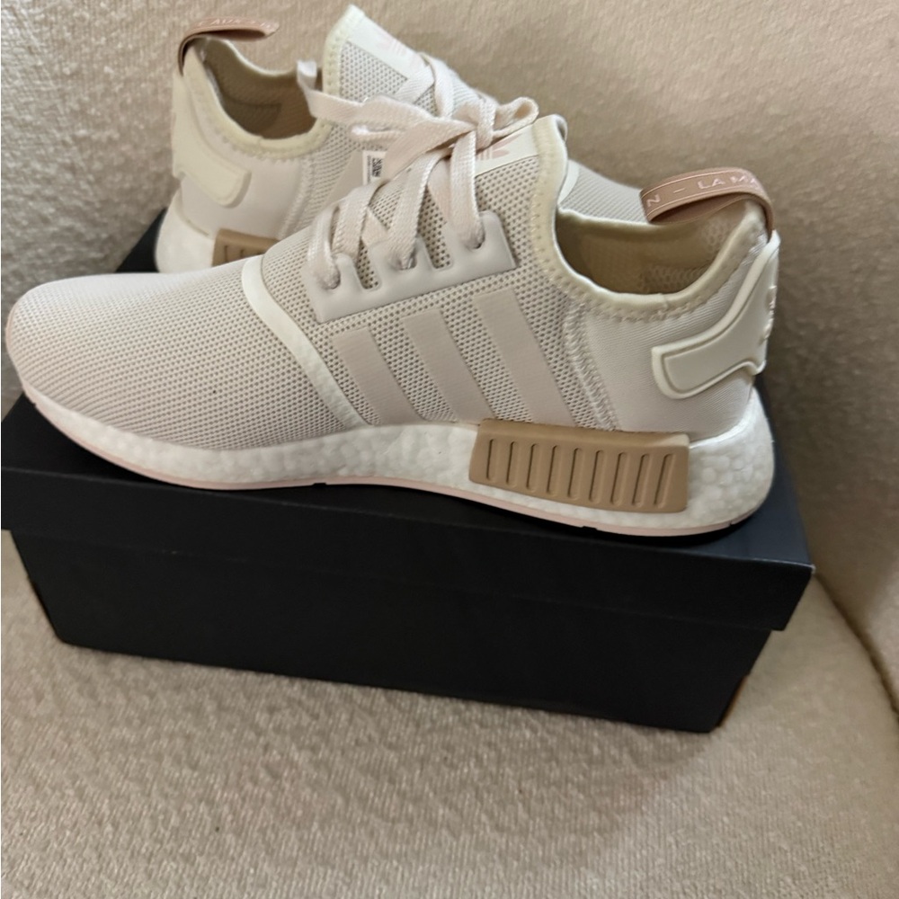 Adidas Beige and White NMD Sneakers
